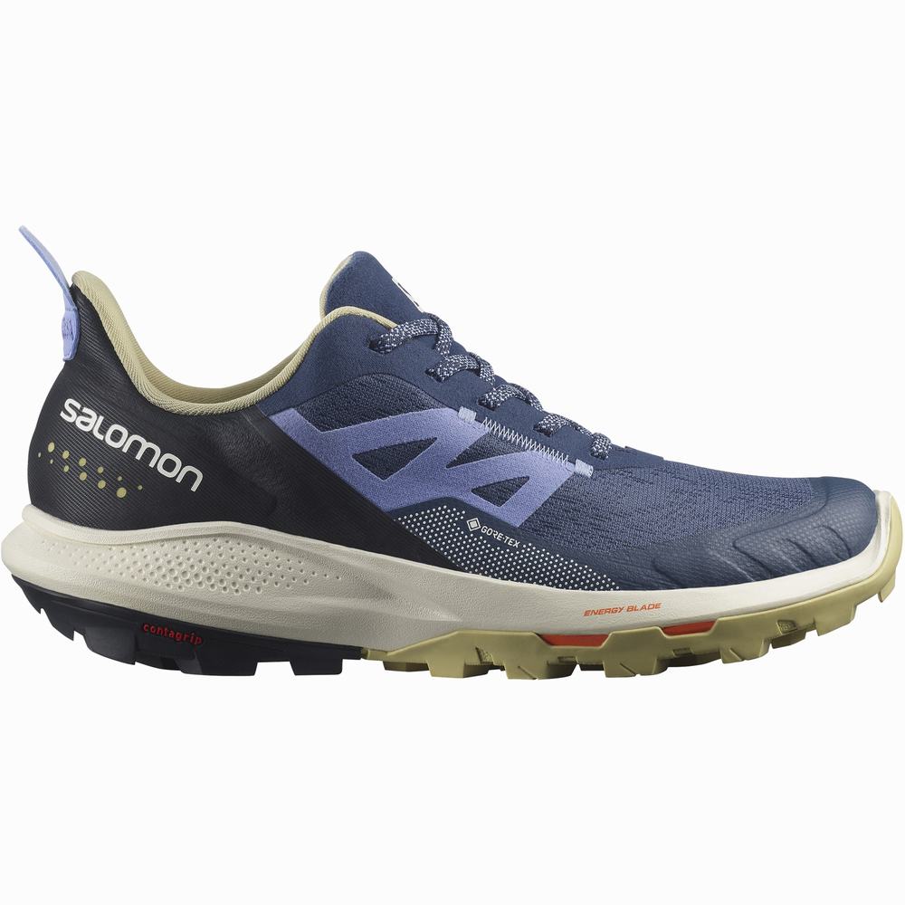 Women's Salomon Outpulse Gore-tex Hiking Shoes Indigo/Green | NZ-7891405